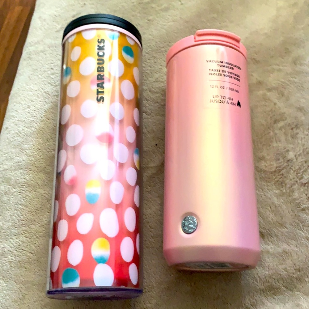 New Starbucks travel tumblers pink & Easter